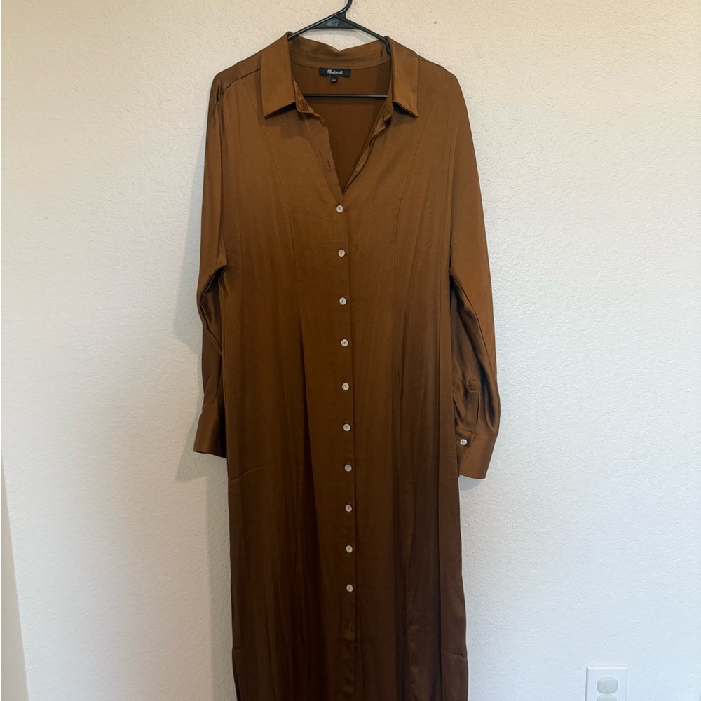 Madewell Chestnut Long Sleeve Dress